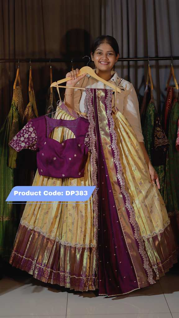 DP383 - Premium Pattu Ready-Wear Half Saree
