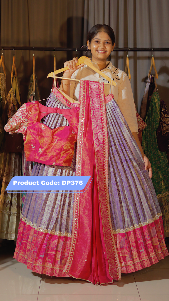 DP376 - Premium Pattu Ready-Wear Half Saree