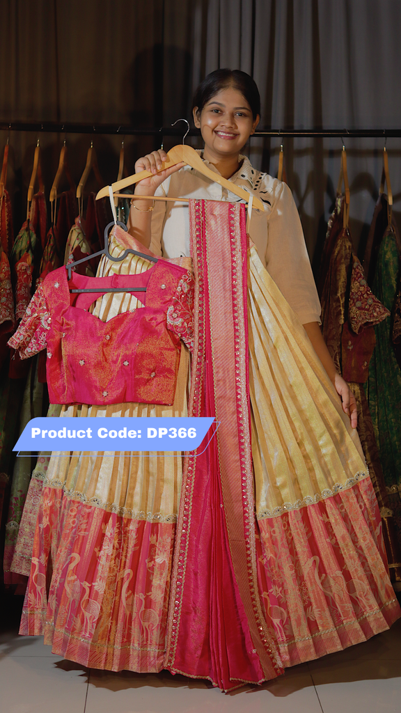 DP366 - Premium Pattu Ready-Wear Half Saree